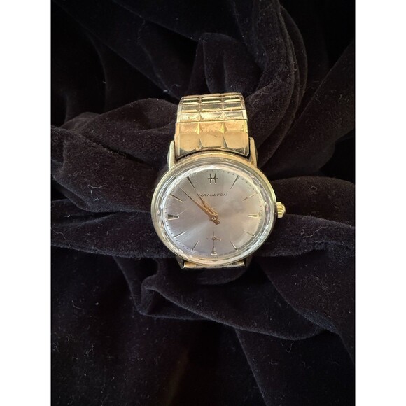 Vintage 1960s HAMILTON Hand Wind Men’s Watch Gold Stretch Band main image 7